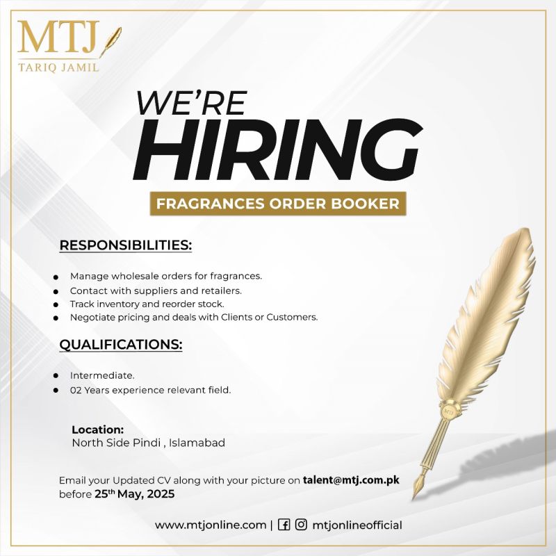 MTJ Tariq Jamil Jobs Order Bookers 3