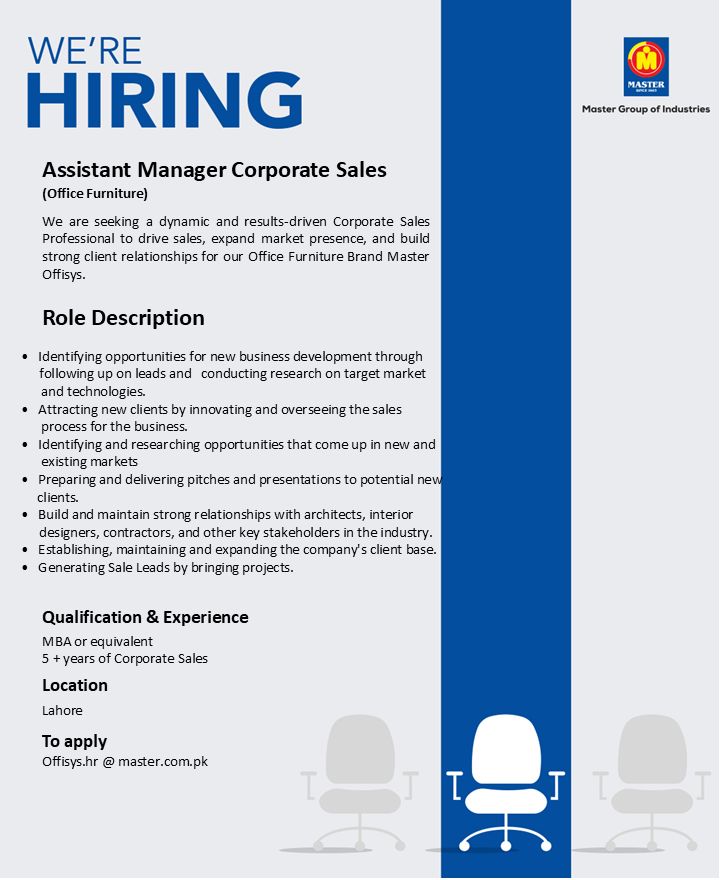 Master Group of Industries Jobs Assistant Manager Corporate Sales 1