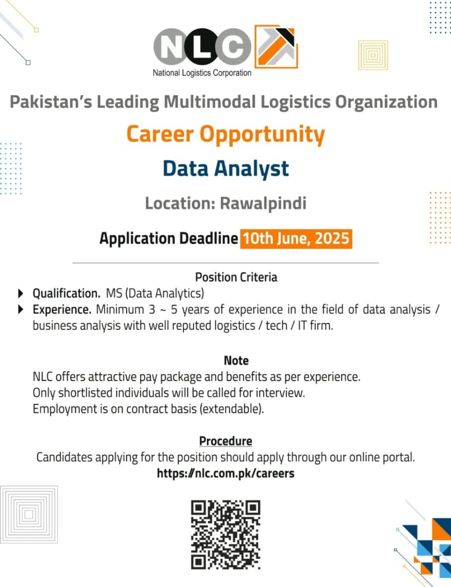 National Logistics Organization NLC Jobs Data Analyst 1