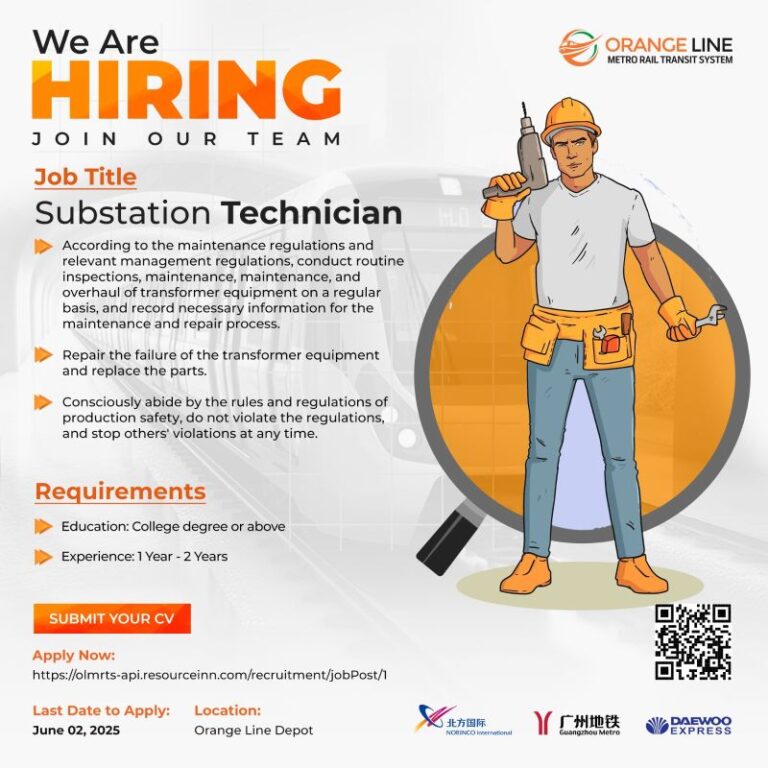 Orange Line Metro Rail Transit System (OLMRTS) Jobs June 2025