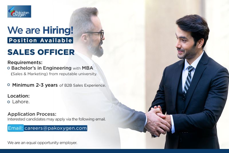 Pakistan Oxygen Limited Jobs Sales Officer 1