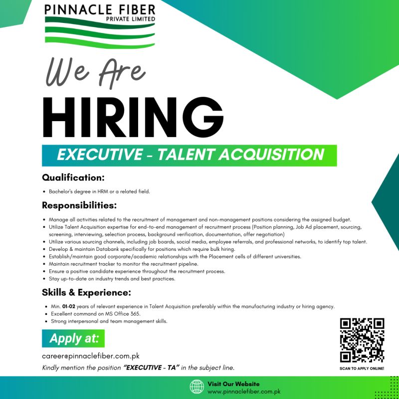 Pinnacle Fiber Pvt Ltd Jobs Executive Talent Acquisition 1