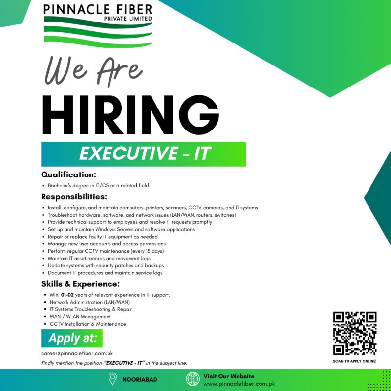 Pinnacle Fiber Pvt Ltd Jobs Executive IT 1