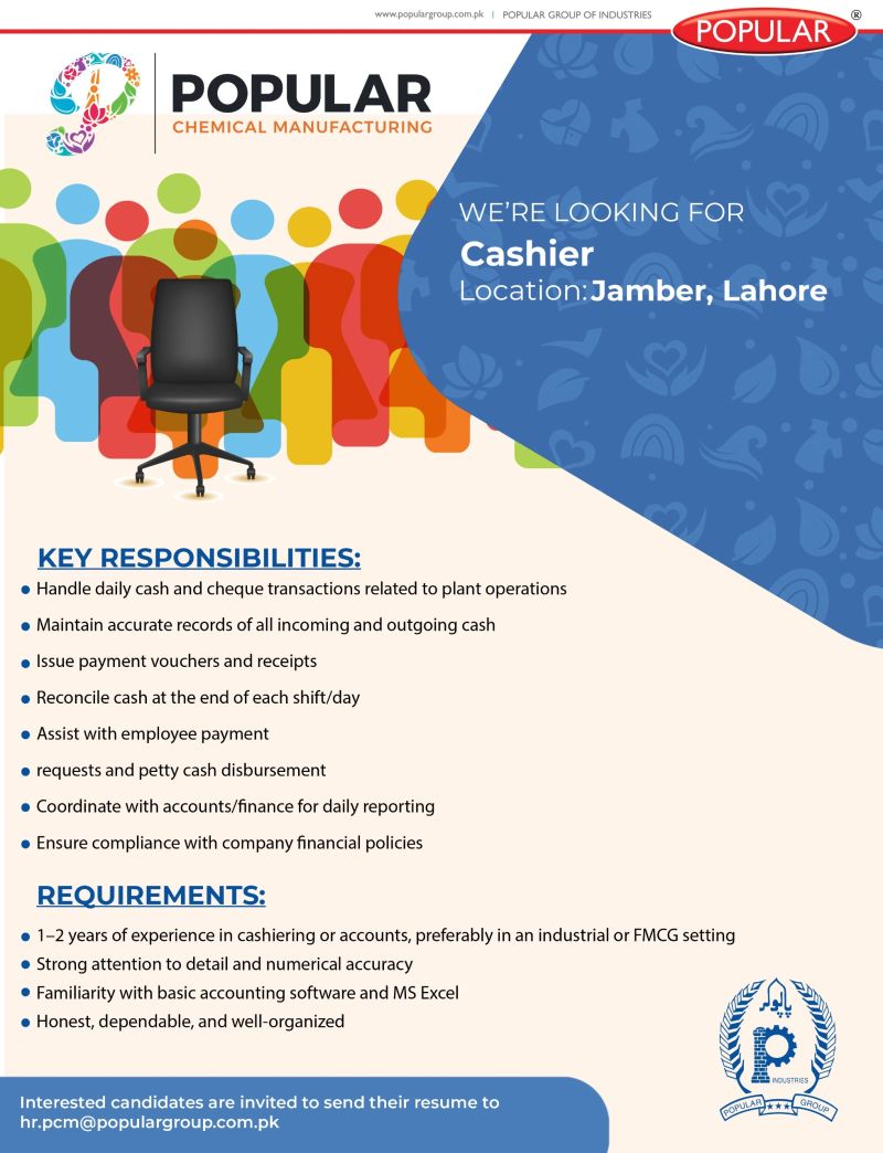 Popular Chemical Manufacturing Jobs Cashier 1