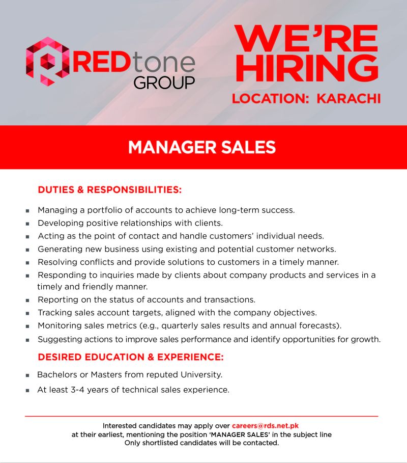 REDtone Group Jobs Manager Sales 1