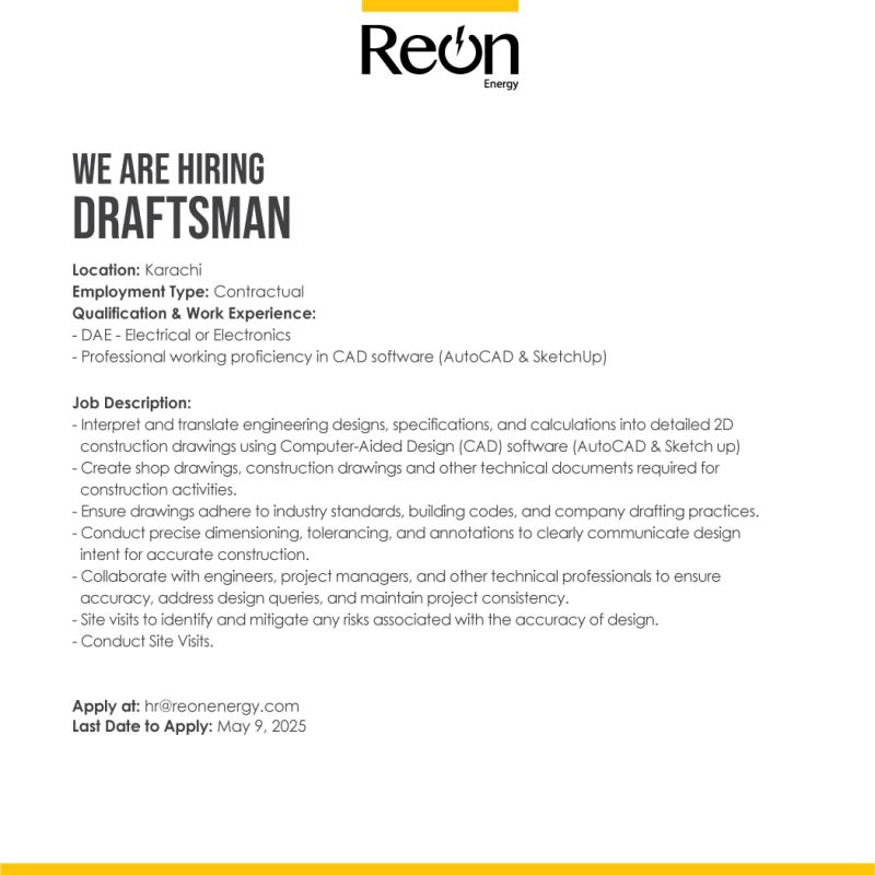 Reon Energy Limited Jobs Draftsman 1