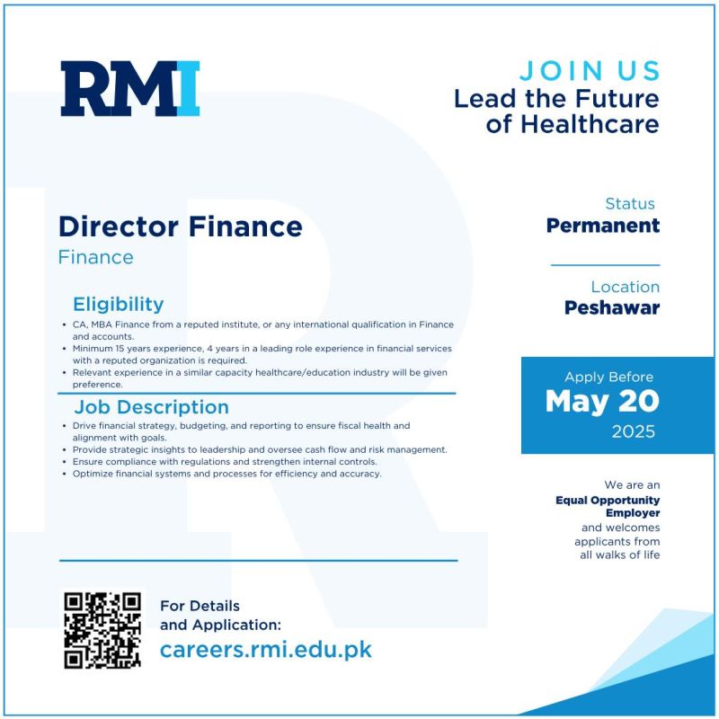 Rehman Medical Institute RMI Jobs Director Finance 1