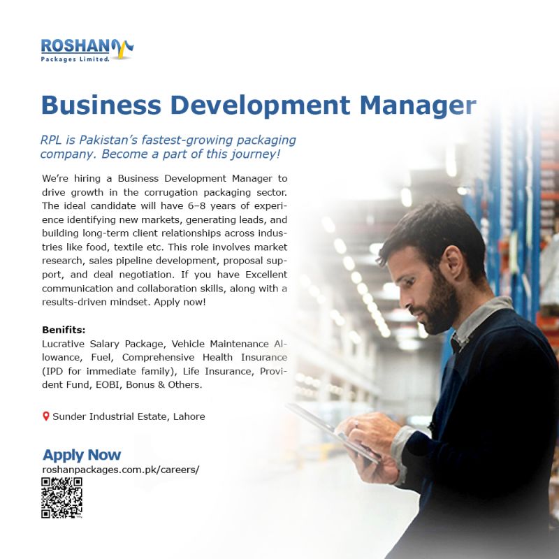 Roshan Packages Limited Jobs Business Development Manager 1