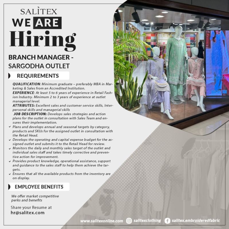 Salitex Jobs Branch Manager 1