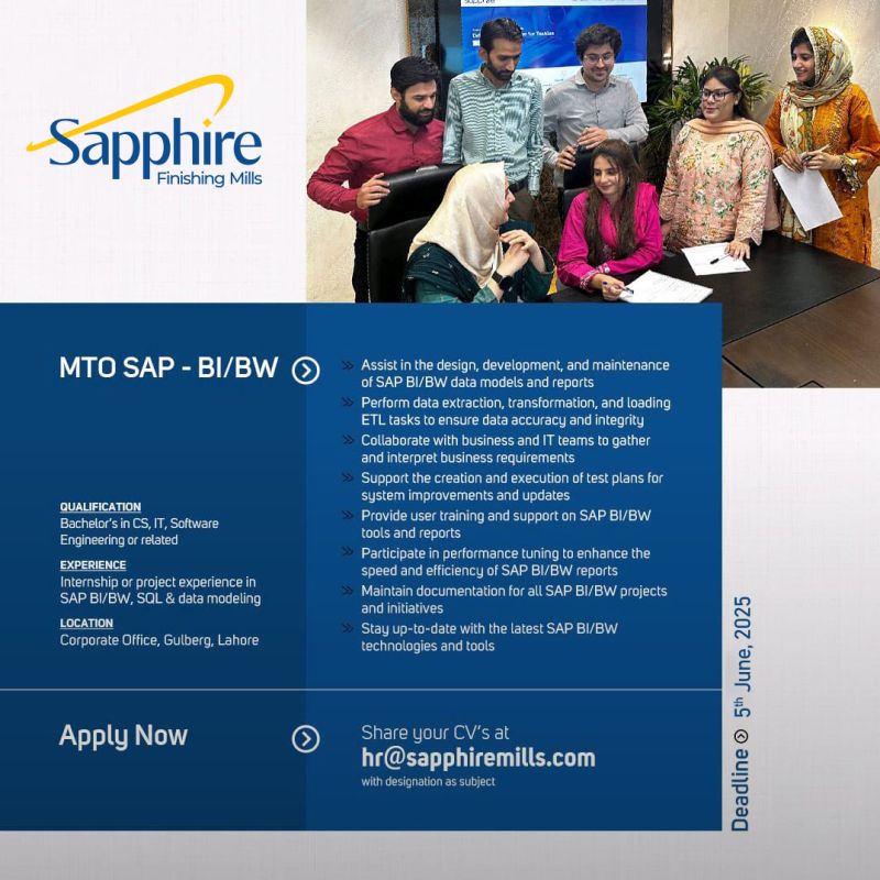 Sapphire Finishing Mills Jobs May 2025 2