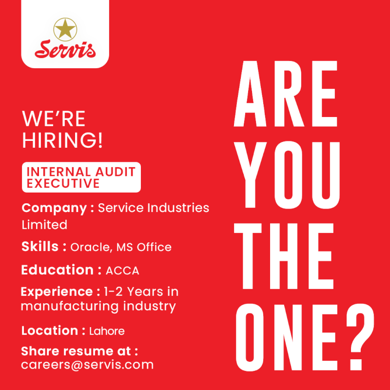 Service Industries Limited Jobs Internal Audit Executive 1