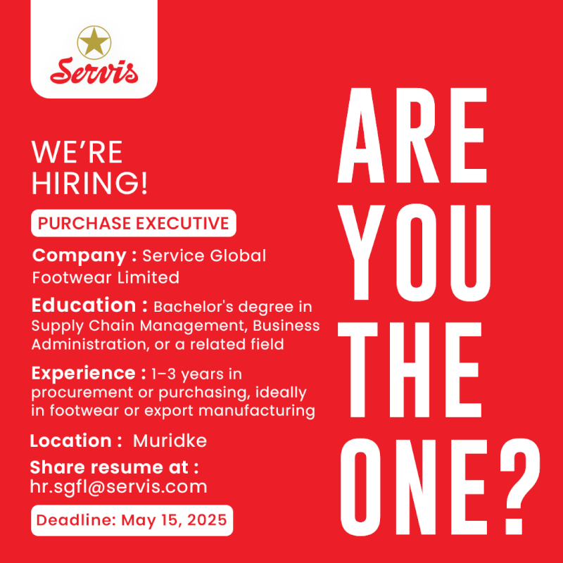 Servis Global Footwear Limited Jobs Purchase Executive 1