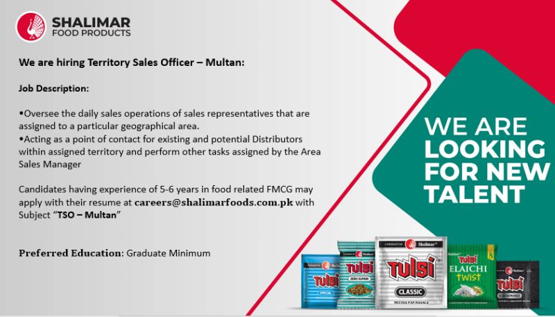 Shalimar Foods Products Jobs Territory Sales Officer 1