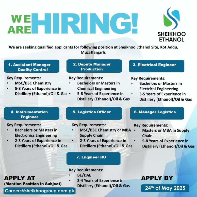 Sheikhoo Ethanol Jobs May 2025 1