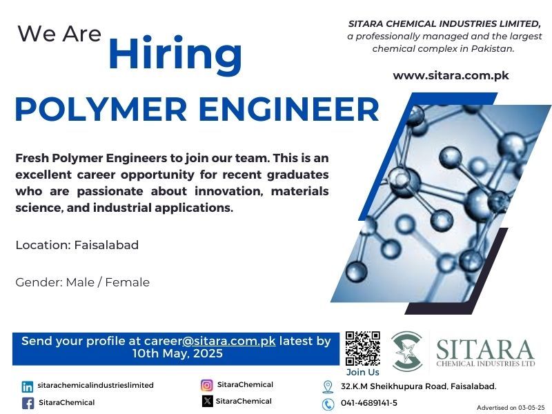 Sitara Chemical Industries Limited Jobs Polymer Engineer 1