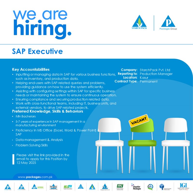 Starch Pack Pvt Ltd Jobs SAP Executive 1