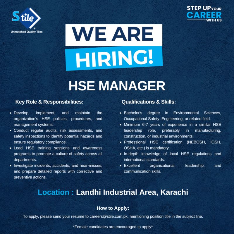 Stile Pakistan Jobs HSE Manager 1