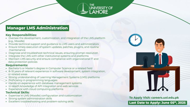 The University Of Lahore UOL Jobs Manager LMS Administration 1