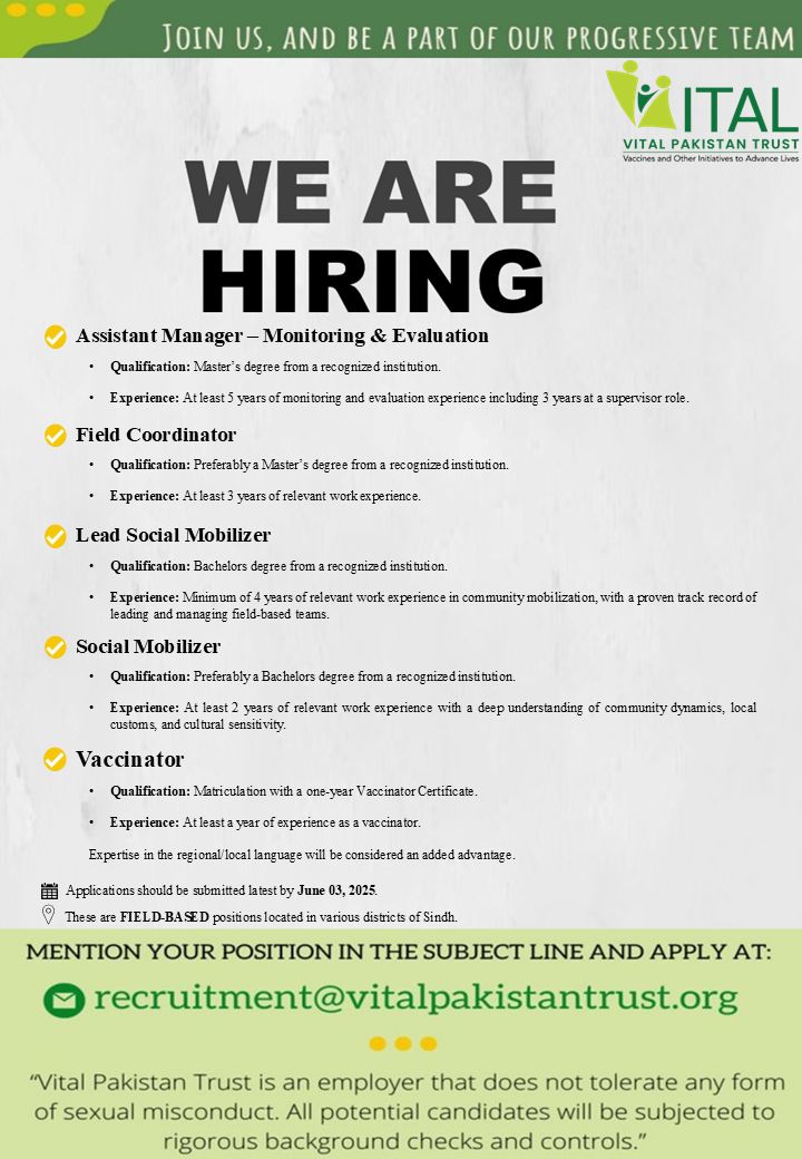 Vital Trust Pakistan Jobs May 2025 1