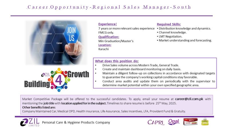 ZIL Limited Jobs Regional Sales Manager 1