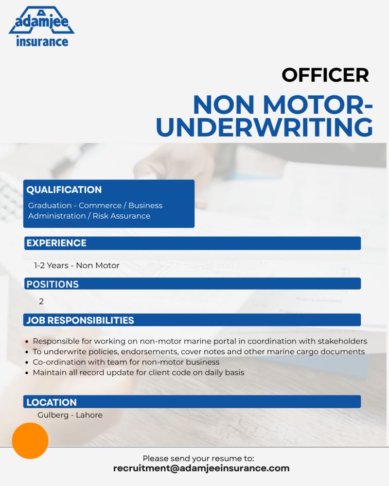 Adamjee Insurance Company Jobs June 2025 1