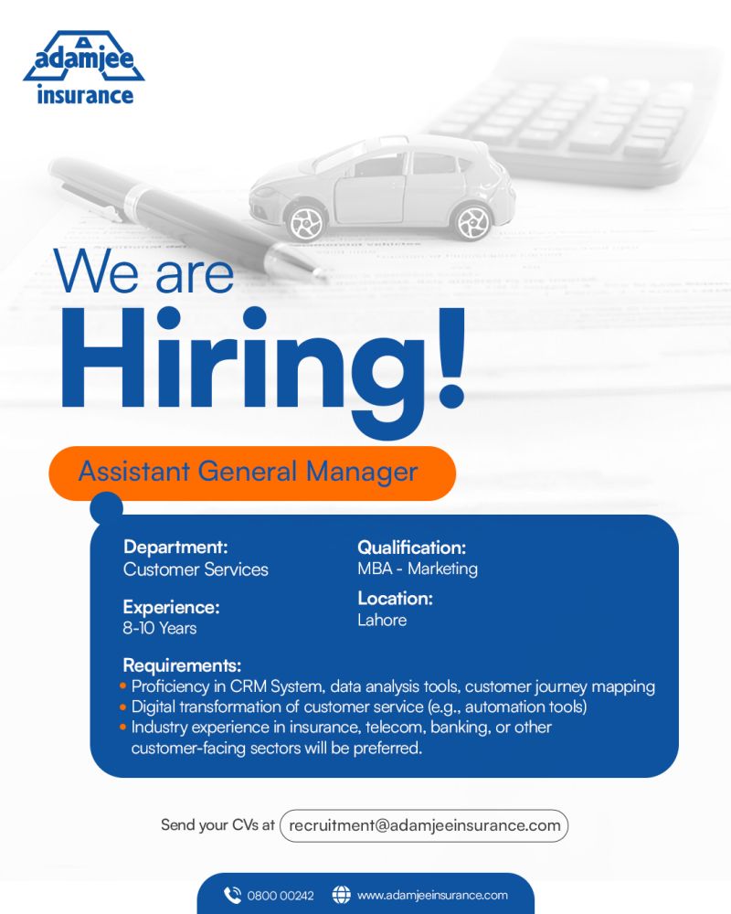 Adamjee Insurance Company Jobs Assistant General Manager 1