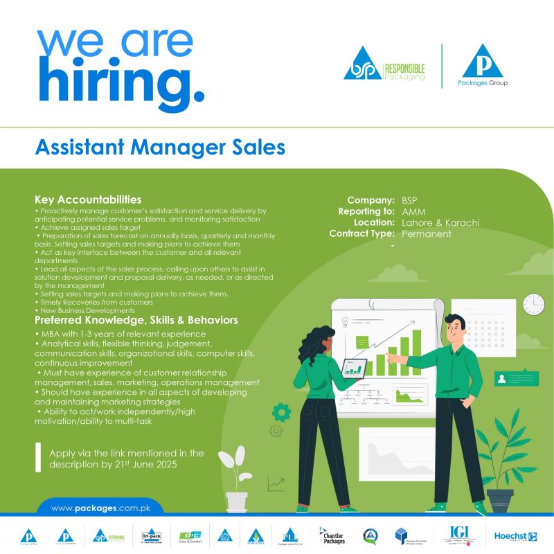 Bulleh Shah Packaging Pvt Ltd Jobs Assistant Manager Sales 1
