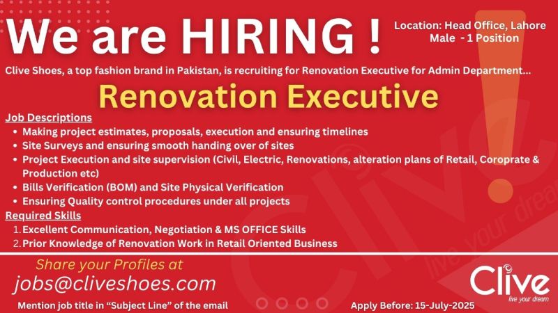 Clive Shoes Jobs Renovation Executive 1
