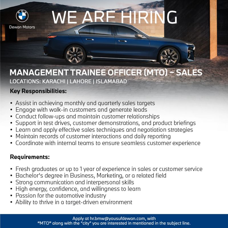 Dewan Motors Jobs MTO Sales 1