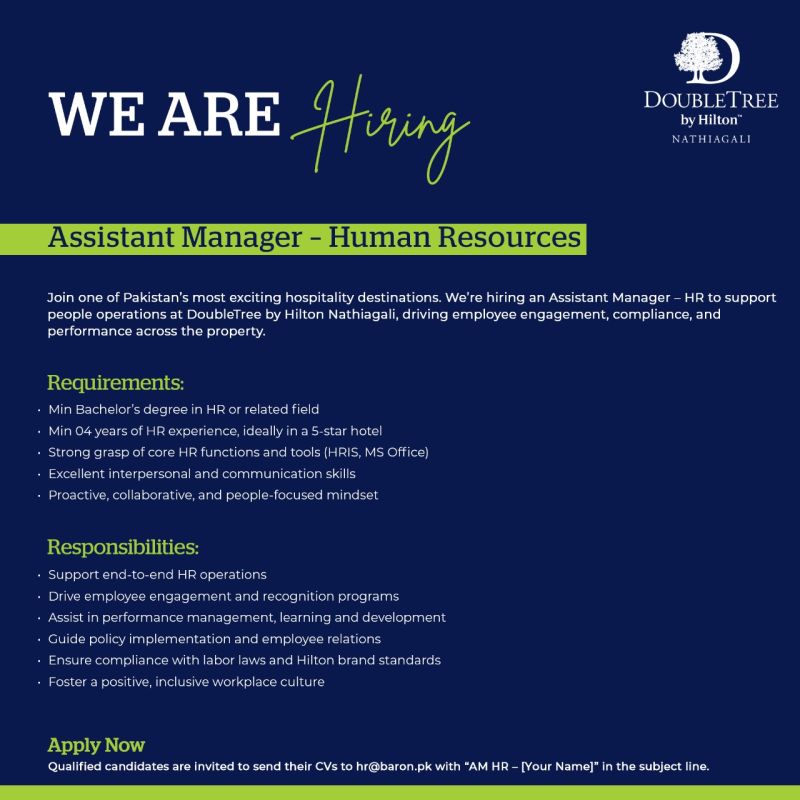 Double Tree By Hilton Jobs Assistant Manager Human Resources 1