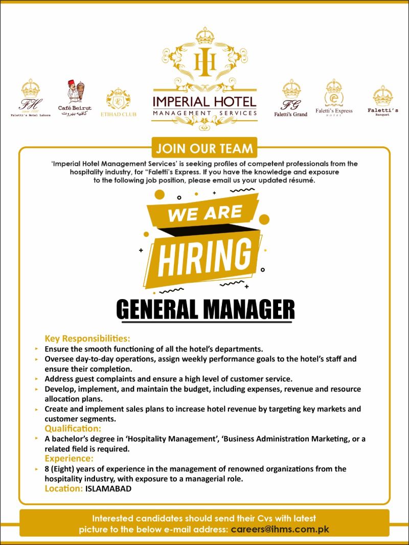 Imperial Hotel Management Services Jobs General Manager 1