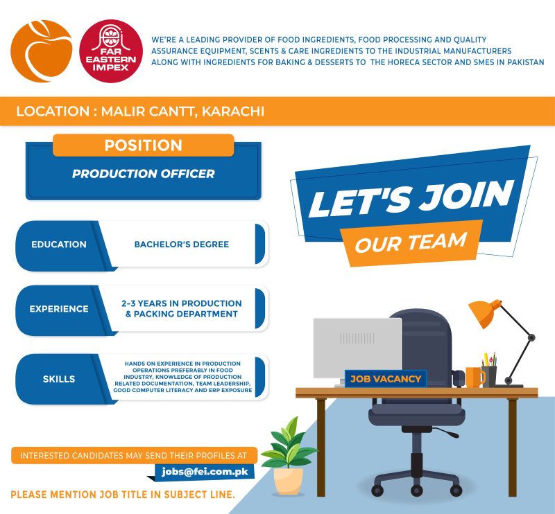 Far Eastern Impex Pvt Ltd Jobs Production Officer 1