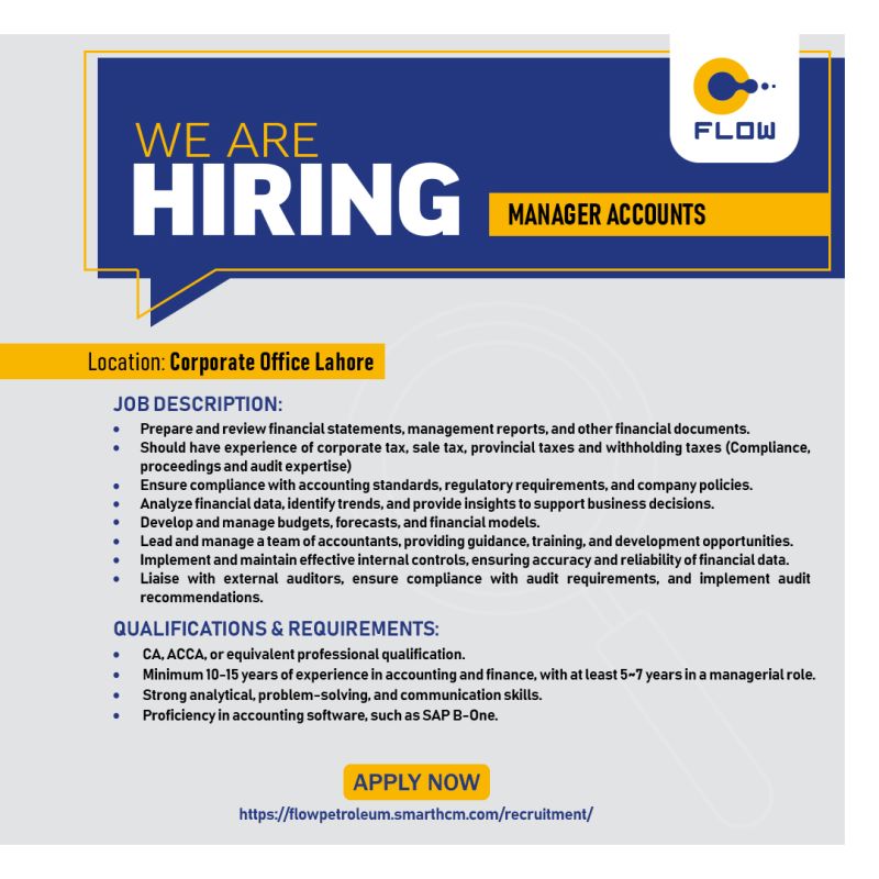 Flow Petroleum Pvt Ltd Jobs Assistant Manager Accounts and Budgeting 1