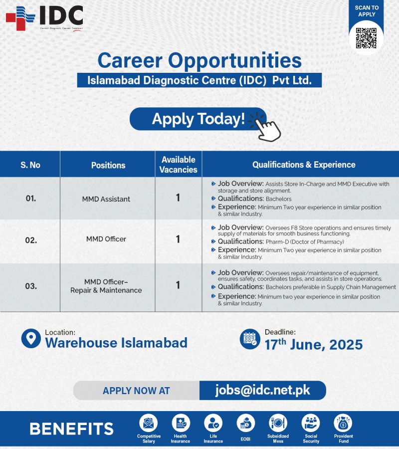 Islamabad Diagnostic Center IDC Jobs June 2025 1