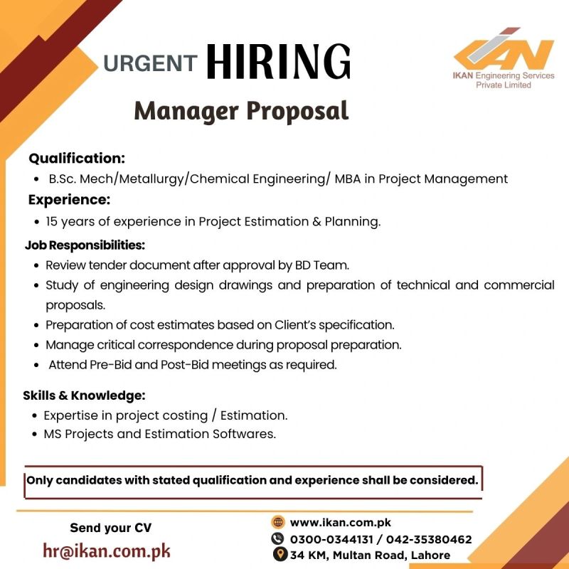 IKAN Engineering Services Private Limited Jobs Manager Proposal 1
