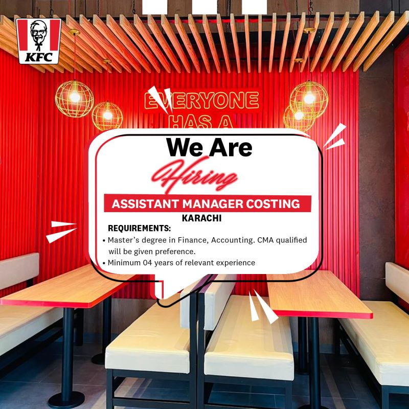KFC Pakistan Jobs Assistant Manager Costing 1