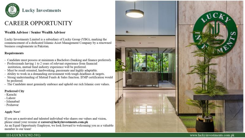 Lucky Investments Limited Jobs Wealth Advisor / Senior Wealth Advisor 1