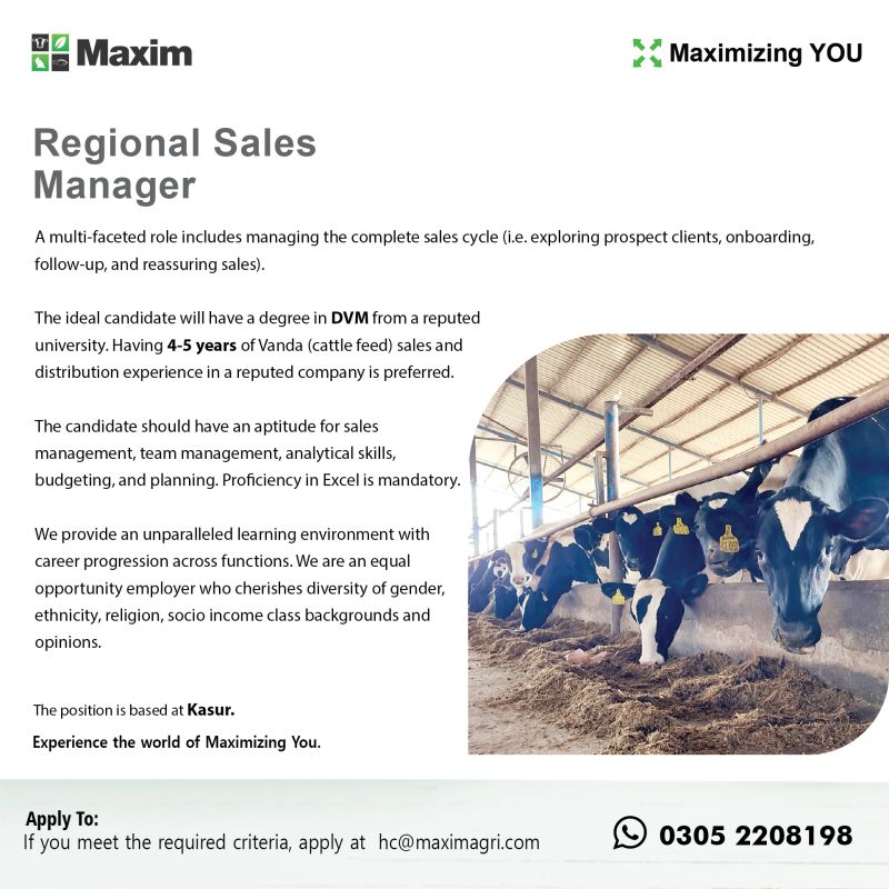 Maxim Agri Pvt Ltd Jobs Regional Sales Manager 1