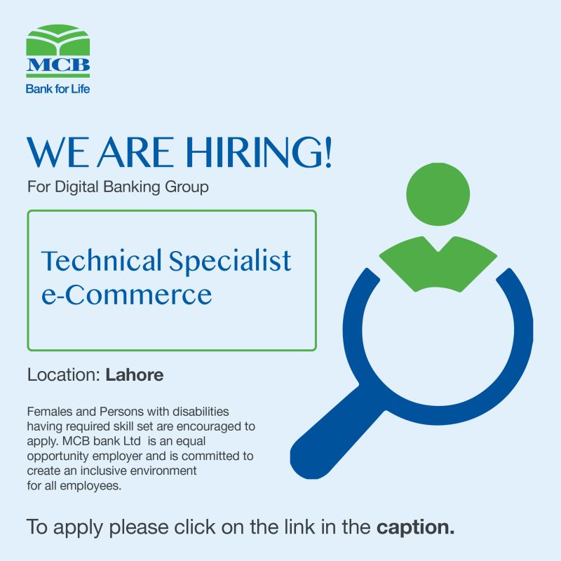 MCB Bank Limited Jobs Technical Specialist e-Commerce 1