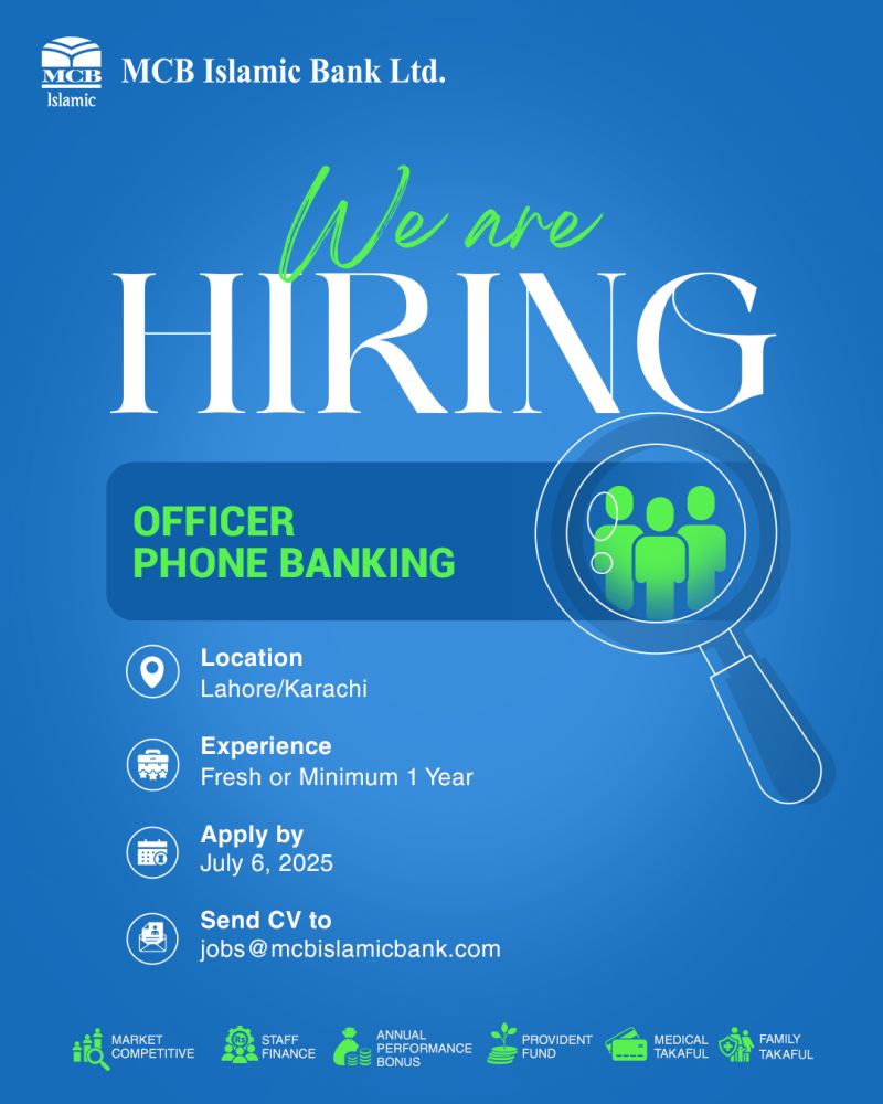 MCB Islamic Bank Jobs Officer PHone Banking 1