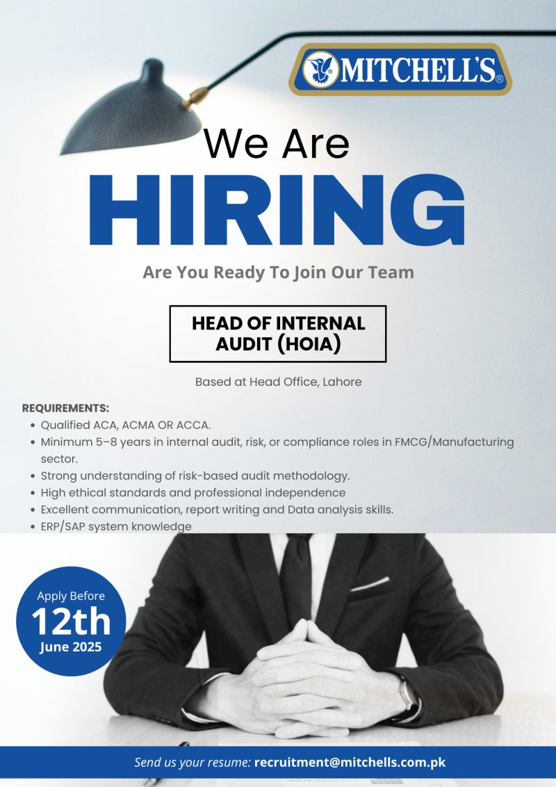 Mitchells Fruit Farms Ltd Jobs Head of Internal Audit 1