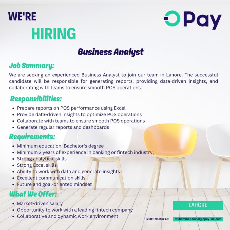 OPay Inc Jobs Business Analyst 1
