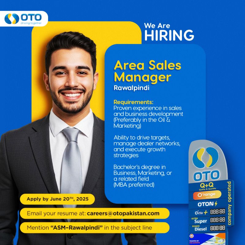 OTO Pakistan Jobs Area Sales Manager 1