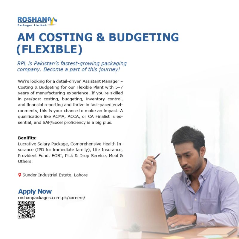 Roshan Packages Limited Jobs Assistant Manager Costing & Budgeting 1
