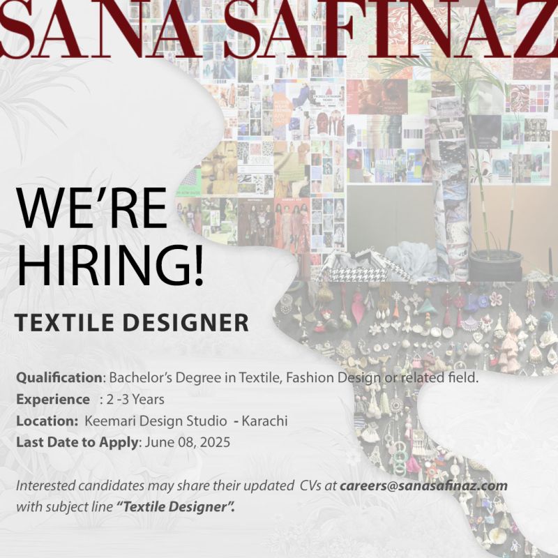 Sana Safinaz Jobs Textile Designer 1
