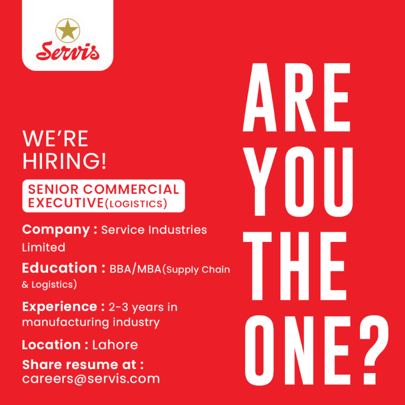 Service Industries Limited Jobs Senior Commercial Executive(Logistics) 1