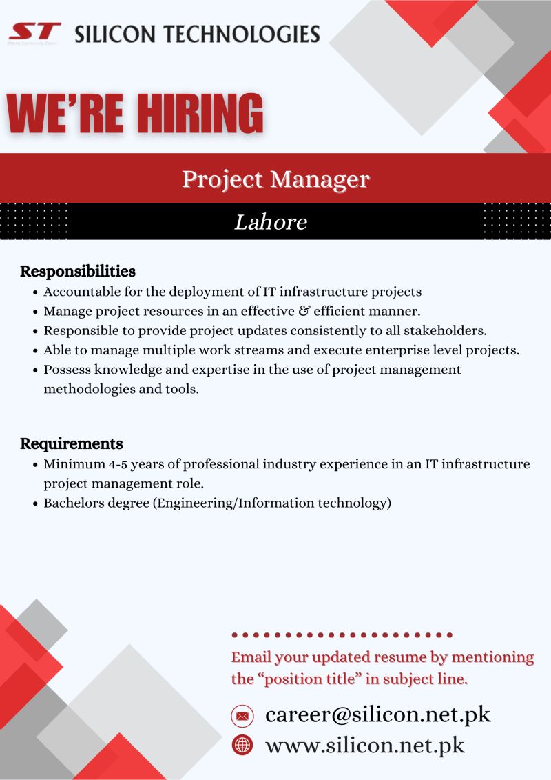 Silicon Technologies Jobs Project Manager 1