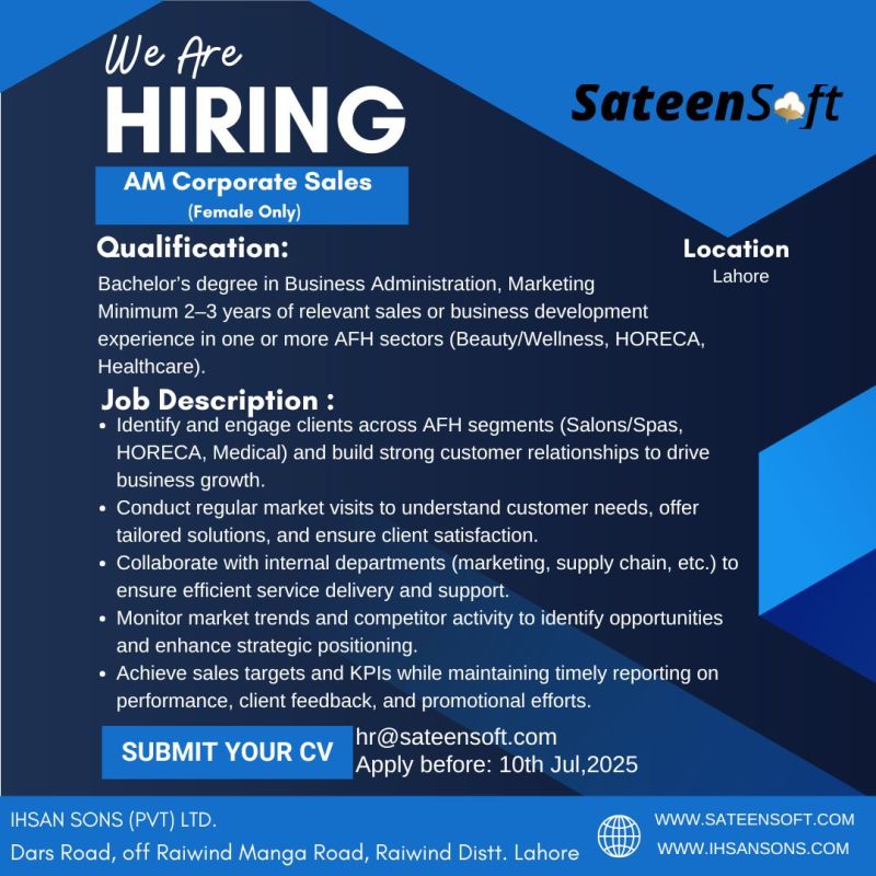 SateenSoft Pvt Ltd Jobs AM Corporate Sales 1