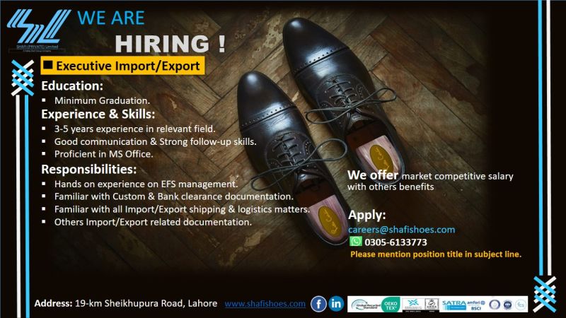 Shafi Pvt Ltd Jobs June 2025 2