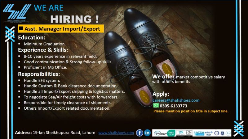 Shafi Pvt Ltd Jobs June 2025 1